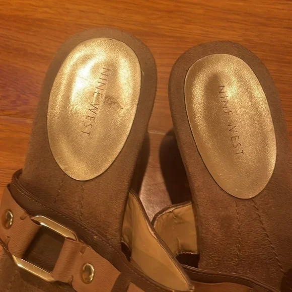 WOMENS NINE WEST wedge sandals BROWN SIZE 10 - Picture 6 of 8